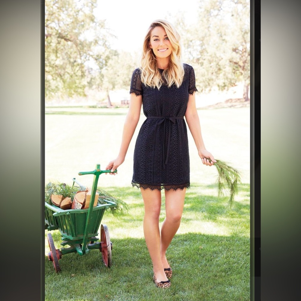 LC Lauren Conrad Black Flutter Sleeve Mini Dress